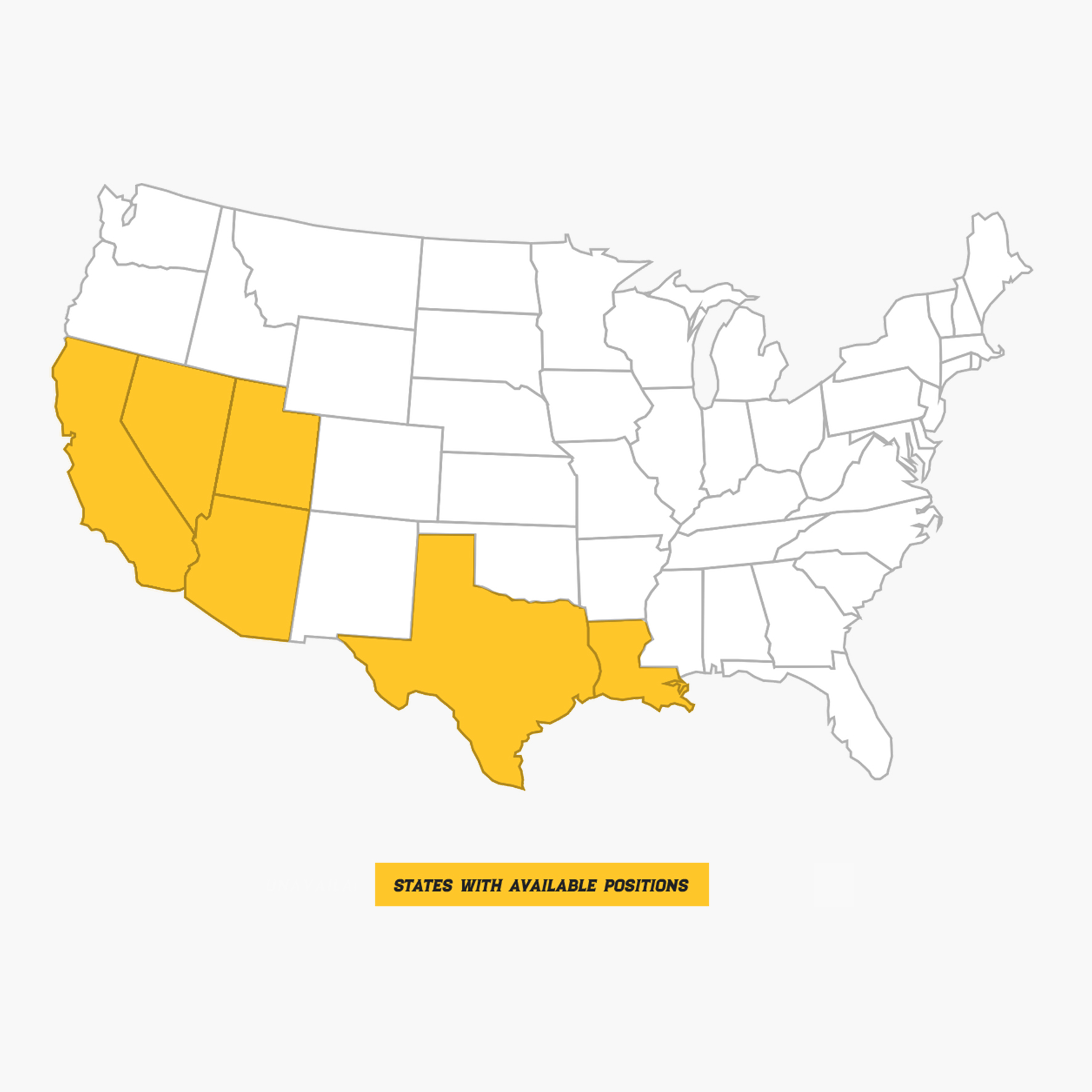 Map of US highlighting states with available El Pollo Loco positions