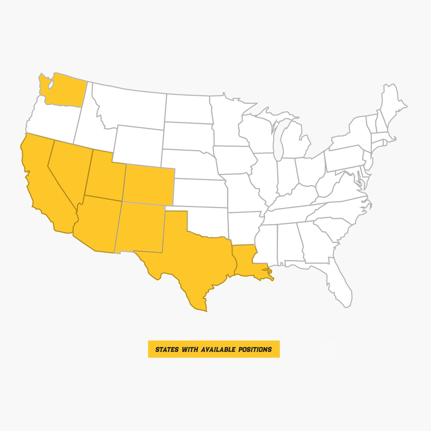Map of US highlighting states with available El Pollo Loco positions