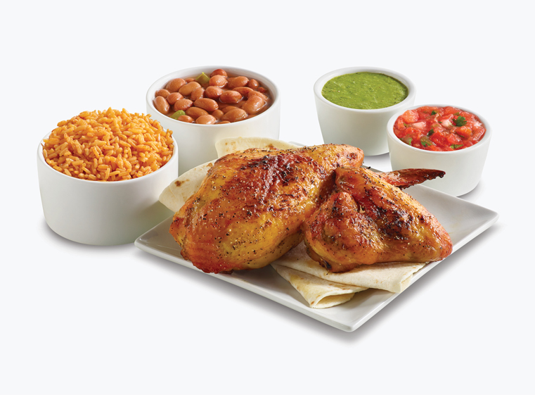 2-piece chicken meal with two sides, and tortillas