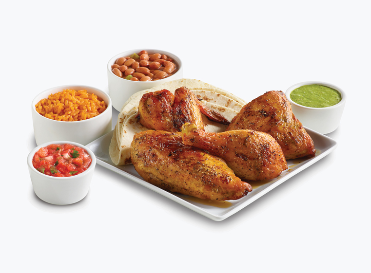 4-piece chicken meal with two sides, and tortillas