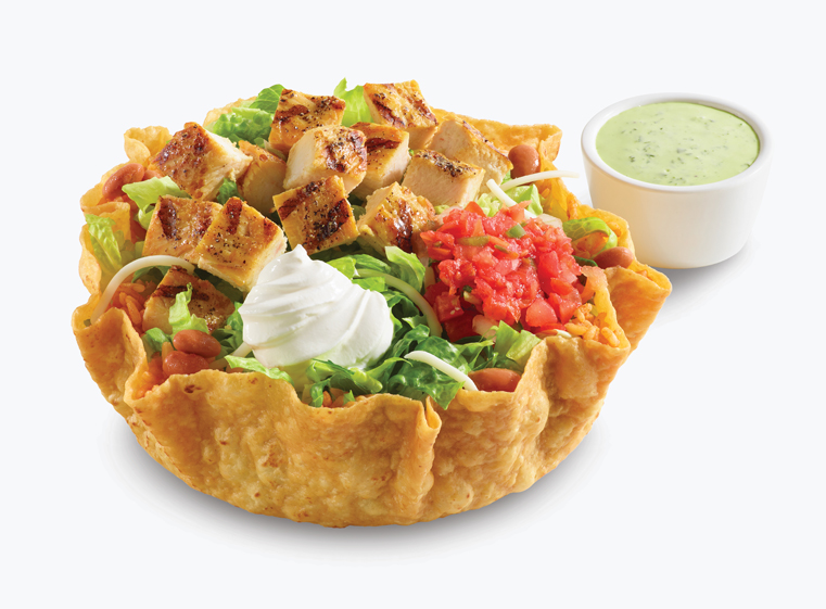 Classic Chicken Tostada in Tortilla Shell