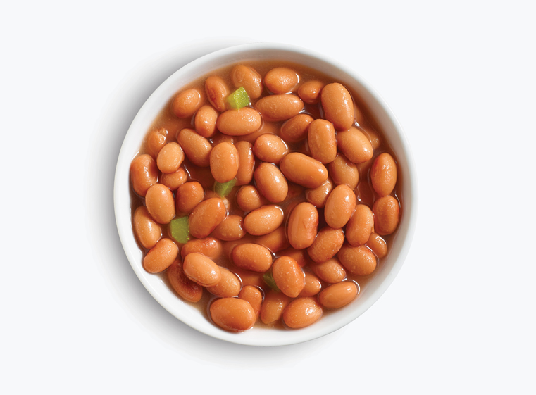 Bowl of simmered pinto beans
