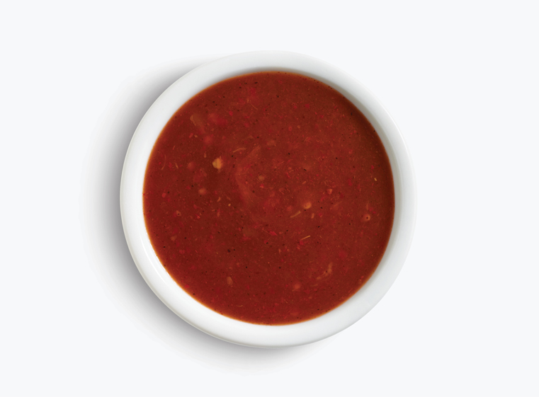 Side ramekin of salsa roja
