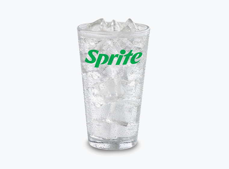 Glass of Sprite on ice