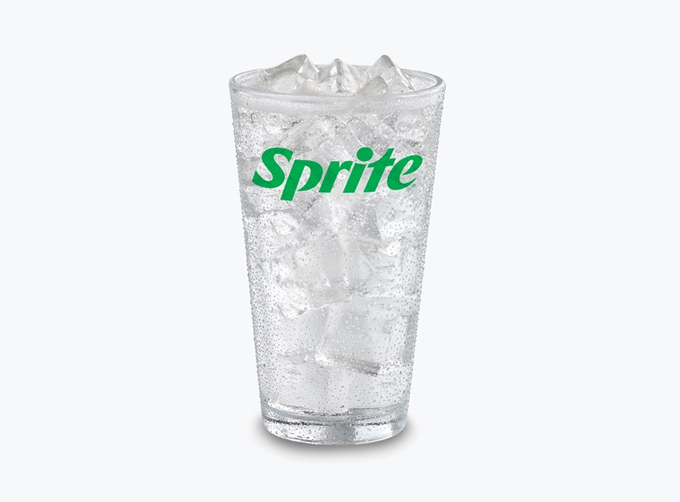 Glass of Sprite on ice