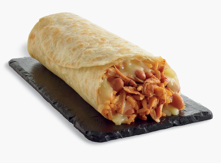 Classic Chicken Burrito sliced in half