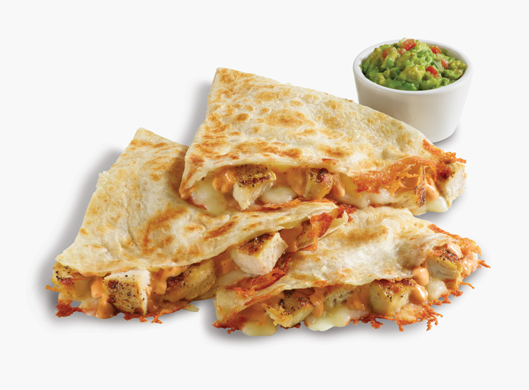 Chipotle Quesadilla with a side of guacamole in a white ramiken