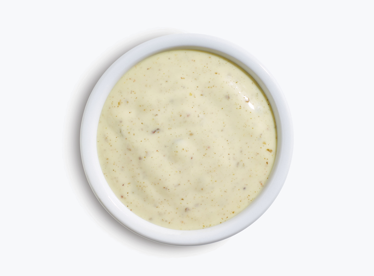 baja lime sauce in a white ramekin