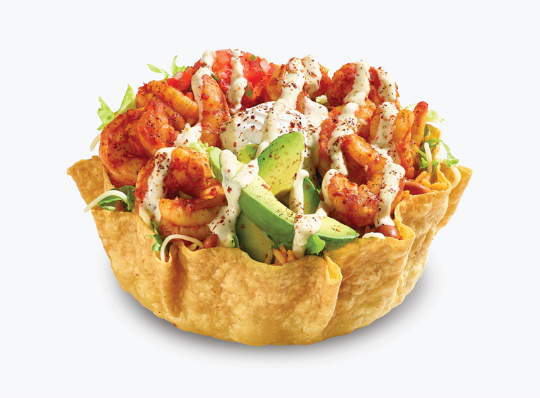 one baja shrimp tostada