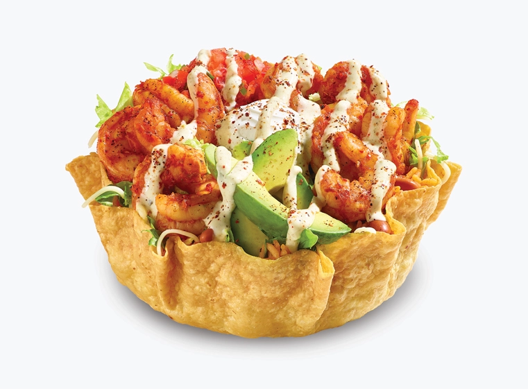 one baja shrimp tostada