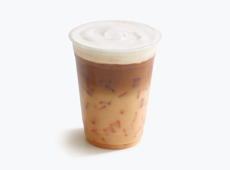 Chata coffee in a clear cup