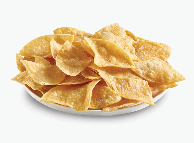 Tortilla chips served on plate
