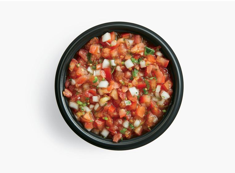 Side ramekin of pico de gallo salsa