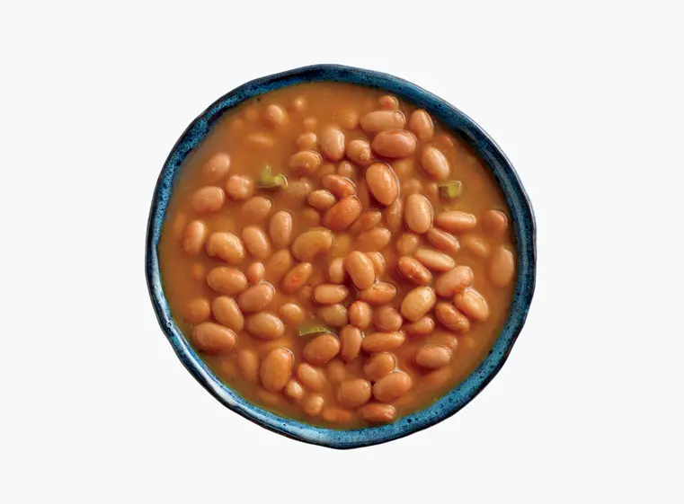 Bowl of simmered pinto beans