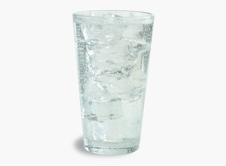 Glass of Sprite on ice
