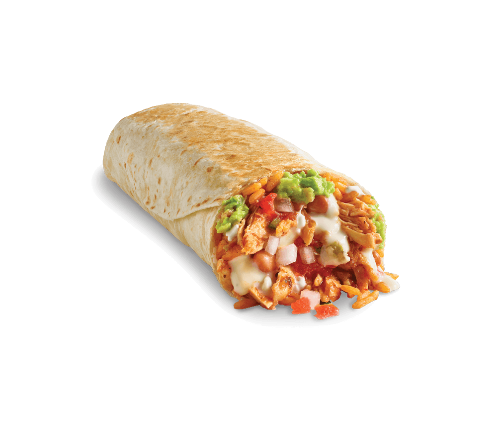 Queso Guacamole Chicken Burrito