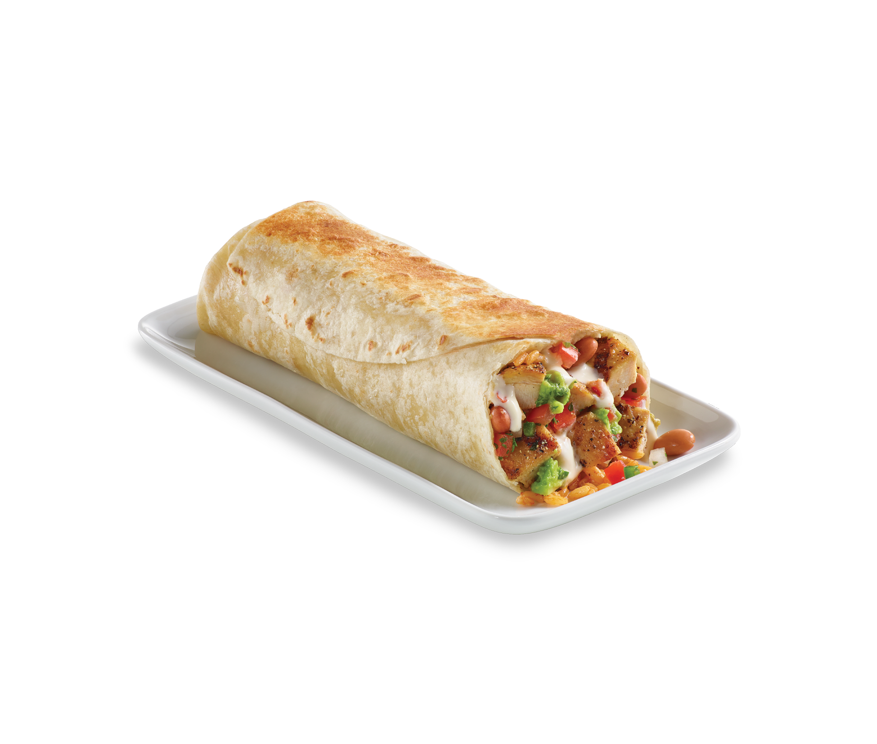 Queso Guacamole Chicken Burrito